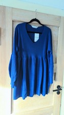 Popken Fahion♥ Strickpullover Tunika 46/48 Royalblau*Schößchen*A-Linie