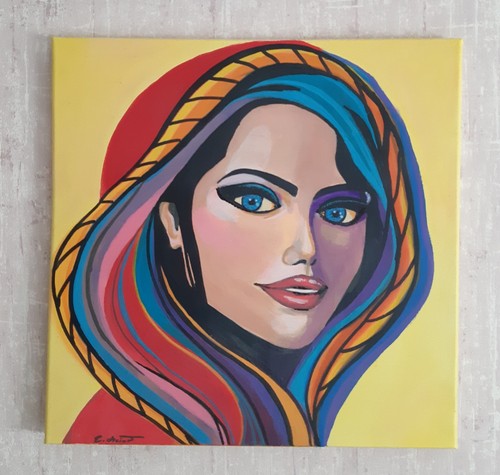 Acryl bild gemälde frau - gemälde,