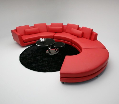 Rote rund couch ecksofa - rote,