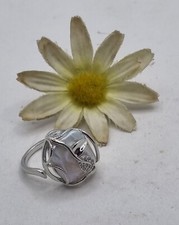 SILBER RING MIT PERLE weiß