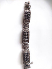 Bezauberndes 925 Silber Armband mit Markasit und Onyx Perlchen - Silberarmband