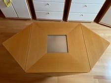 Couchtisch Wohnzimmertisch Buche Echtholzfurnier mit kl. Glasplatte extravagant