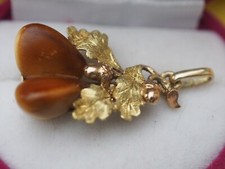 Damen Gold Anhänger 2 Hirschgrandeln 585 Punze Gelbgold und Roségold, 4g #744apc