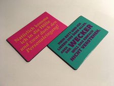 2x Magnet Kühlschrank Pinnwand Abzugshaube Magnete Sprüche Varianten 8,5x5,5 cm