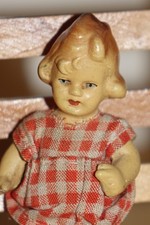 Antike Ganzbiskuit Puppe Miniatur Hertwig ca.8cm  Selten  aus 1910-1930 Jahren