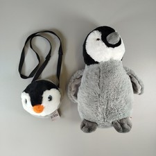 Pinguin Set – Kuscheltier & Tasche, verschiedene Marken