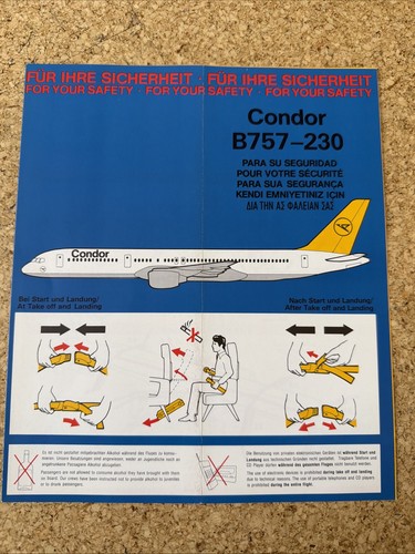 Condor b757 230 safety card - safety,