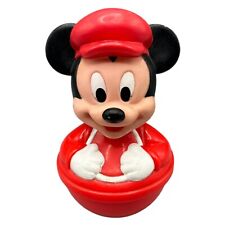 Disney Mickey Mouse Stehauffigur Maus 11cm Rot Wipptier Weeble Wabble Roly Alt
