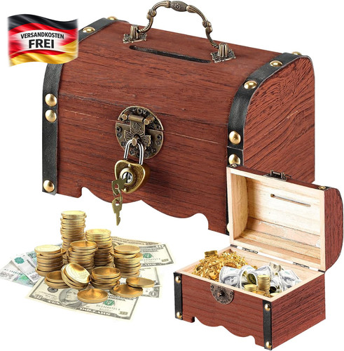 Schatztruhe holz vintage - schatztruhe, holz,