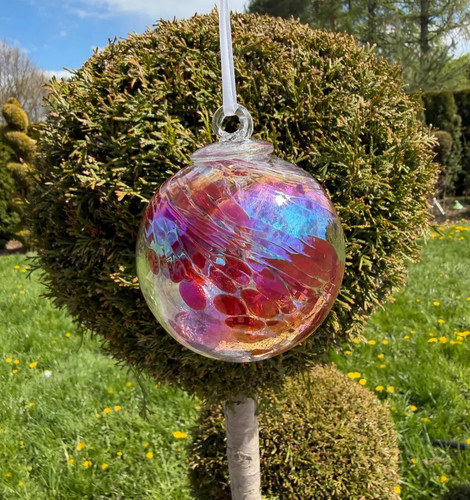 Hexenkugel glas 8cm irisierend - hexenkugel,