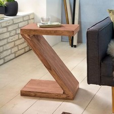 FineBuy Beistelltisch Massiv Holztisch Akazie Couchtisch Holz Tisch Wohnzimmer