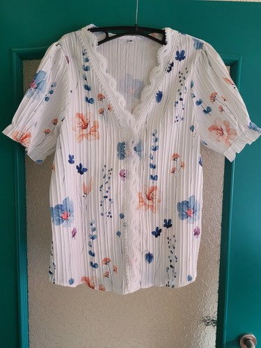 Bluse weiß mit - , blumendruck