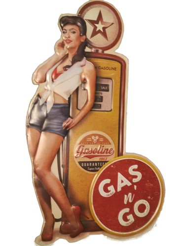 Blechschild gas pin up - pin,