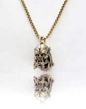 Original Predator Kopf Badlands Stahlhalskette mit Kupferanhänger - sehr selten