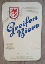 VEB (K) GREIFSWALDER BRAUEREI Greifen Biere Niederlage Wolgast Anklam