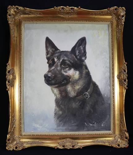 Schäferhund ölbild gemälde - schäferhund,