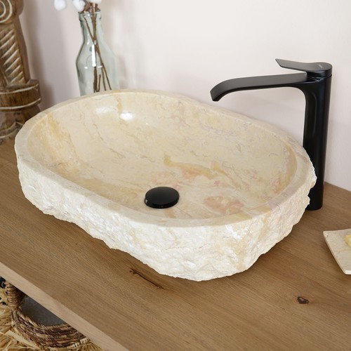 Marmor steinwaschbecken creme - marmor,