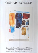 Poster Plakat - Oskar Koller - Aquarelle Bunt Schön Original - Düsseldorf 1985
