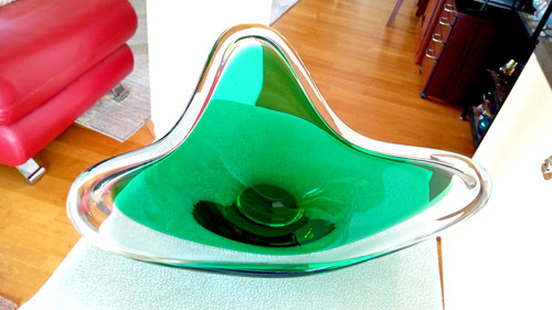 Große schwere glas schale - schwere,