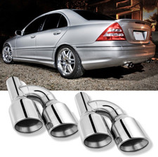 2.5" Endrohre Auspuffblende Doppelrohr für Mercedes W211 W220 W203 C E S Klasse