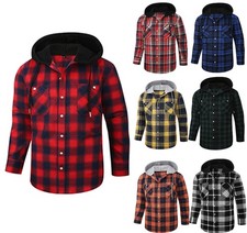 Herren Hemd Kapuzenjacke Karohemd Holzfällerhemd Hoodie Hemden Kapuzenjacke DE