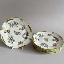 Herend Queen Victoria Dessertteller grüner Rand  516 / Vbo D 16,5 cm