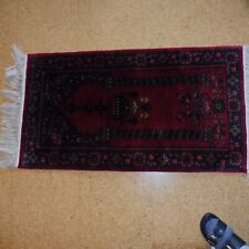 Gebetsteppich aus Tunesien Rot seidig weich 97 / 53 cm Läufer mit Fransen