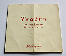 S.T. Dupont Bedienungsanleitung für Modell TEATRO Linie 1 URBAN Limited Edition