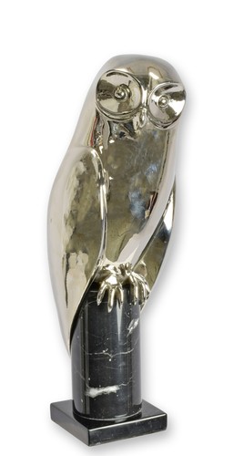 Bronzeskulptur einer eule - bronzeskulptur,