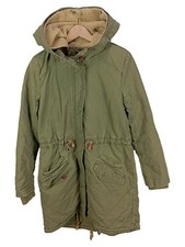 Damen Campus Parka mit Kapuze Gr. 36/S Oliv Winterjacke gefüttert