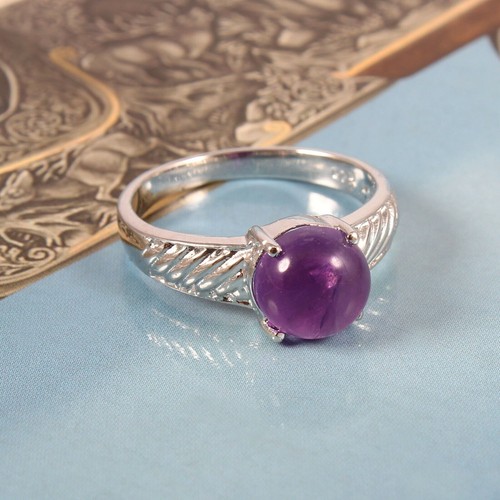 Lila amethyst ring runder - amethyst,