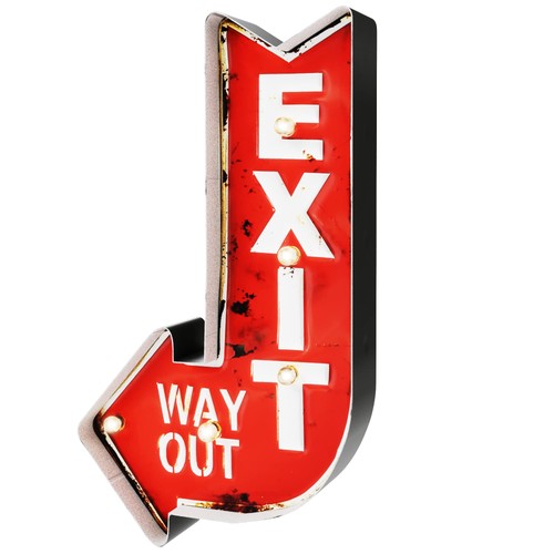 Exit 50er jahre leuchtschild - exit,