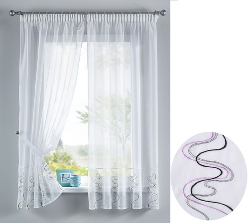 Welle stickerei gardinen set - stickerei,