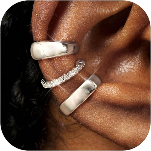 3pcs ear cuff - ear, gold