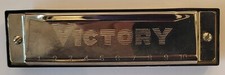 Victory Mundharmonika 10 Loch mit Box, Vintage Geschenk Kinder Einsteiger