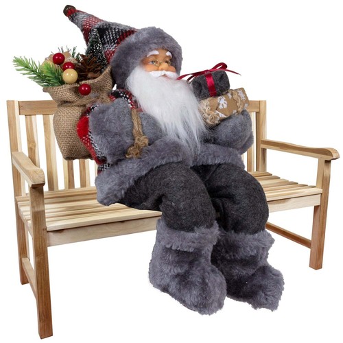 Deko weihnachtsmann finn grau - weihnachtsmann,
