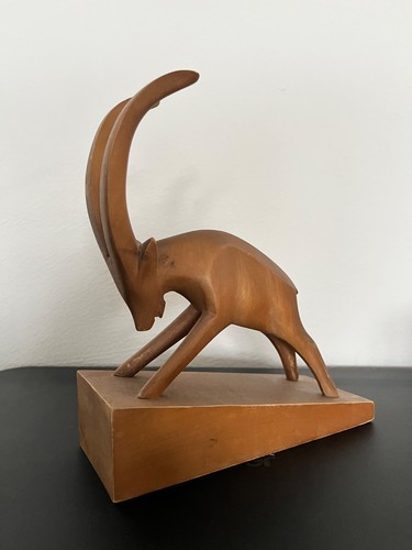 Skulptur eines steinbocks - skulptur,