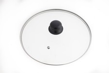 Glasdeckel 28cm mit Knopf und Edelstahlrand für Topf und Pfanne Topfdeckel Töpfe