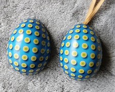 Osterei blau punkte - blau,