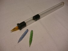 3 Glasfedern Federhalter Glas Füller Schreibfeder Gablonz Lauscha Tinte Tusche