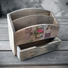 Vintage Briefablage Holzablage