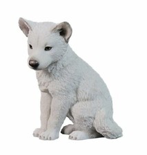 Polarwolf Welpe sitzend Figur