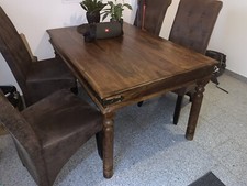 Rosenholz Sheesham Holz Palisander Massivholz Esstisch inkl. 4 Stühle