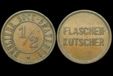 BIERMARKE: 1/2 - Flaschen-Kutscher. BERLINER BOCK-BRAUEREI - BERLIN.