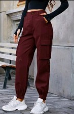 Hose Cargo Dunkelrot Bordeaux