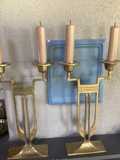 2 große Messing Leuchter Art