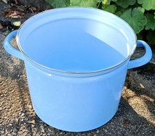 Alter Emaille Topf  Einkochtopf groß guter Zustand Blumenkübel  Vintage hellblau