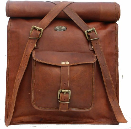 Leder klapprucksack laptop - klapprucksack,