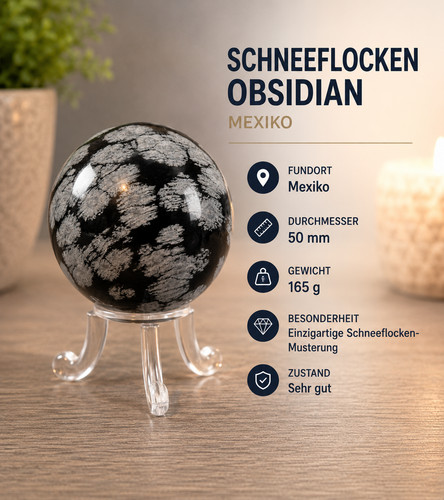 Schneeflocken obsidian kugel - schneeflocken-obsidian,
