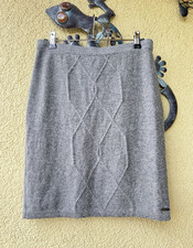 ❤️Esprit Damen Strick Rock mit  20% Wool; 5%Angora;5% Kaschmir Grau Meliert Gr.S